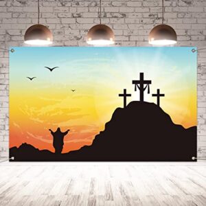 He is Risen Backdrop He is Risen Banner He is Risen Decor Resurrection of Jesus Wall Tapestry He is Risen Easter Decoration and Supplies for Home