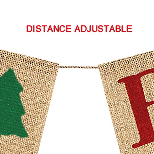 Partyprops Be Merry Burlap Banner | Christmas Burlap Banner | Christmas Tree Garland | Holiday Bunting | Home Garden Indoor Outdoor Banner | Natural Burlap Banner | Christmas Decor Decorations