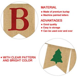 Partyprops Be Merry Burlap Banner | Christmas Burlap Banner | Christmas Tree Garland | Holiday Bunting | Home Garden Indoor Outdoor Banner | Natural Burlap Banner | Christmas Decor Decorations