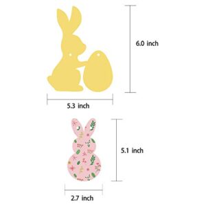 Happy Easter Bunny Paper Banner Easter Bunny Pattern Sign, Bunnny Honeycomb Ball Hanging Ornament, Perfect for Spring Easter Party Decoration Supplies Easter Home Indoor Hanging Decor