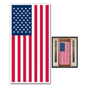 Beistle American Flag Door Cover, 30 by 5-Feet,Red/White/Blue