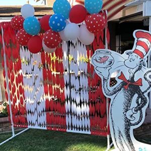 Qian's Party Dr. Seuss Cat in the Hat Birthday Party Decorations/Thing One and Thing Two Birthday Decorations/Dr Seuss Baby Shower Decorations Turquoise White Red HAPPY BIRTHDAY BANNER /