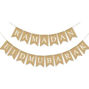 swyoun burlap ramadan eid mubarak banner supplies muslim fireplace mantel decoration