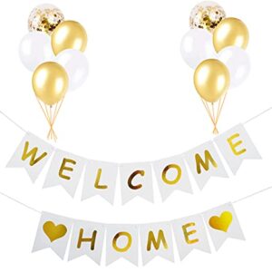 Mannli Welcome Home Banner Decoration with Letax Balloons for New Home Baby Shower Family Party Decorations