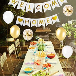 Mannli Welcome Home Banner Decoration with Letax Balloons for New Home Baby Shower Family Party Decorations