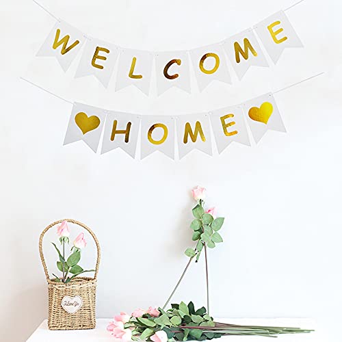 Mannli Welcome Home Banner Decoration with Letax Balloons for New Home Baby Shower Family Party Decorations