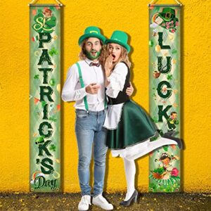 St. Parker's Porch Sign Banner-Vintage St Patrick Supplies,Retro Style Lucky Front Door Welcome Banner for St Patrick’s Day Decoration