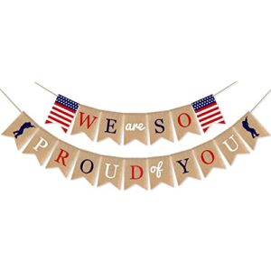 Veterans Day Party Decorations We Are so Proud of You American Flag with Patriotic Soldiers Memorial Day Deployment Returning Soldiers Returning Party Decorations