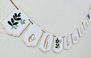 oh baby greenery banner,baby shower decor,party garland,mini banner