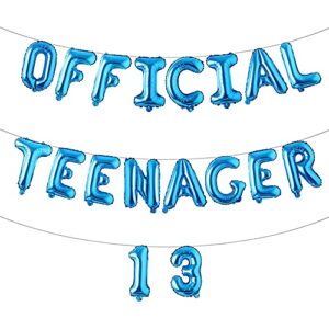 16inch multicolor official teenager balloons official teenager 13 birthday decoration 13th birthday party suppliers decorations banner (teenager 13 blue)