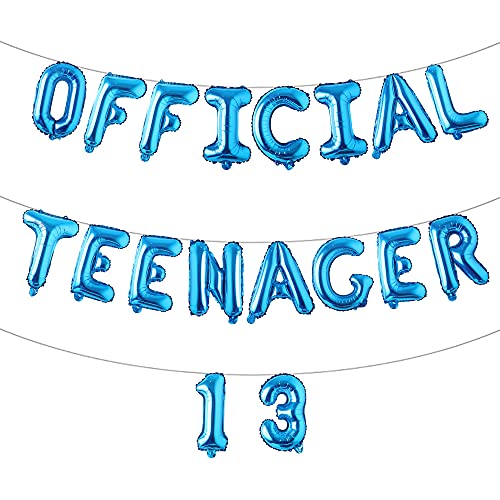 16inch Multicolor Official Teenager Balloons Official Teenager 13 Birthday Decoration 13th Birthday Party suppliers Decorations Banner (Teenager 13 Blue)