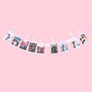 bride to be photo banner – white card stock bride to be decorations, bachelorette party decorations, bridal shower decorations, miss to mrs banner
