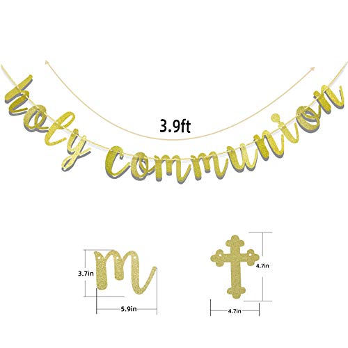 My First Holy Communion Banner, First Holy Communion Decorations (Gold)
