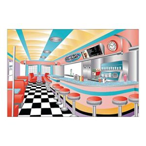 fun express – rockin 50s backdrop banner for party – party decor – wall decor – preprinted backdrops – party – 3 pieces