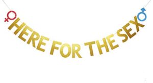 here for the sex banner gold glitter garland for baby shower gender reveal party supplies decorations by ucity