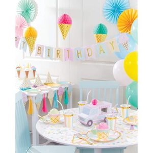 Creative Converting - 346416 Creative Converting Ice Cream Party Tassel Banner, 1 ct, Multi-color, Banner measures 8" x 56"