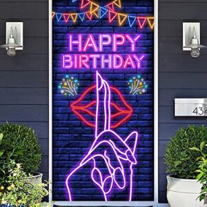 neon hot sexy lip happy birthday banner backdrop burn book theme decor decorations for bridal shower wedding night out hen movie party bachelorette party girls woman birthday party supplies favors