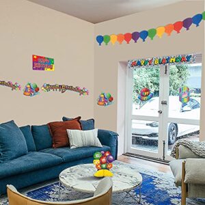 Beistle Colorful Decorations Supplies 11-Piece Rainbow Happy Birthday Party Kit, One Size, Multicolored