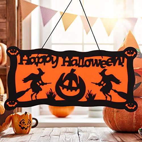 Halloween Sign Clear Printing Decorative Rectangular Happy Halloween Banner for Bedroom Coffee Bar Garden Halloween Banner Halloween Decoration(pumpkin), Halloween Sign Clear Printing Decorative