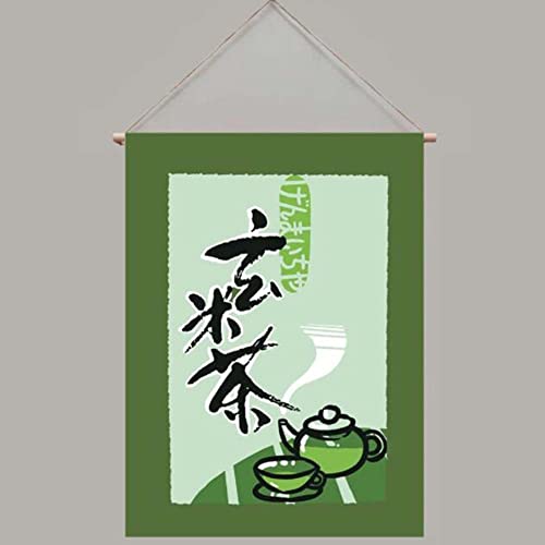 Sushi Bar Hanging Decoration Bunting Flag Japanese Style Izakaya Banner Door Hallway Hanging Curtains, Genmaicha