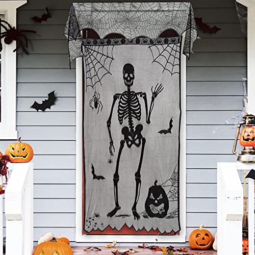 Halloween Decorations for Home Lace Spider Web Tablecloths Skull Scarves Curtains Horror House Halloween Party Decor Supplie