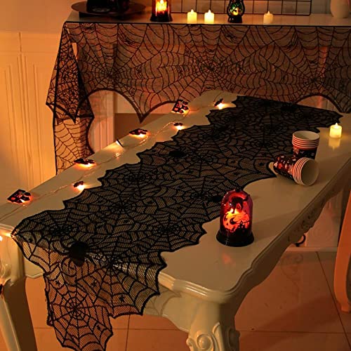 Halloween Decorations for Home Lace Spider Web Tablecloths Skull Scarves Curtains Horror House Halloween Party Decor Supplie