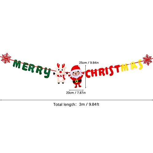 TODOZO Christmas Wall Decor Banner Hanging Bunting Garland Banner Decoration Supplies Wall Banner Hanger (A, One Size)