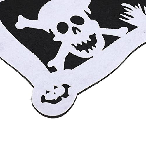 Halloween Banner, Halloween Door Banner Halloween Sign Clear Printing Decorative Rectangular Happy Halloween Banner for Bedroom Coffee Bar Garden halloween decorations(skull)