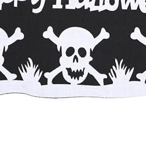 Halloween Banner, Halloween Door Banner Halloween Sign Clear Printing Decorative Rectangular Happy Halloween Banner for Bedroom Coffee Bar Garden halloween decorations(skull)