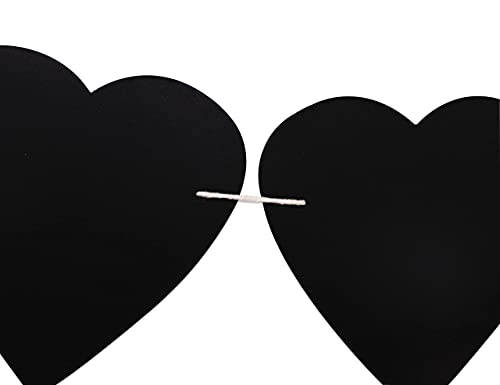 Gothic Wedding Decor - Old English Black Heart Banner - Wedding,Anniversary , Valentines banner (BLACK HEART)