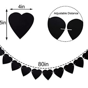 Gothic Wedding Decor - Old English Black Heart Banner - Wedding,Anniversary , Valentines banner (BLACK HEART)