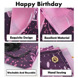 PAKBOOM Happy 80th Birthday Banner Backdrop - 80 Birthday Party Decorations Supplies for Women - Pink Purple Gold 4 x 6ft