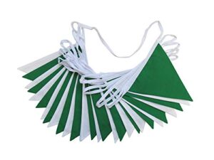 10m green and white double sided bunting – st patrick’s day triangle pennant flags