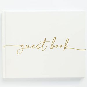 wedding guest book – perfect guest book weddings reception, baby shower, polaroid guest book for wedding and special events – 100 blank pages for wedding sign in, photos – elegant and hardcover