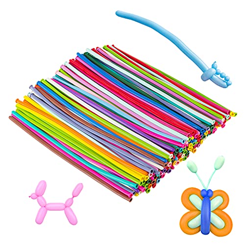 200 PCS Latex Twisting Balloons 260Q Magic Balloons Assorted Color Long Balloons for Animal Shape Party Decorations