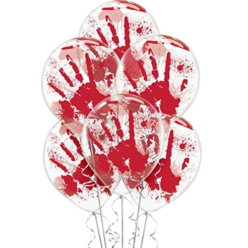 Hand Blood Splatter Balloons Decoration -12", 6 Pcs