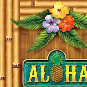 Beistle Plastic Aloha Door Cover for Luau and Beach Parties, 30" x 5', Multicolor, 1 Pkg