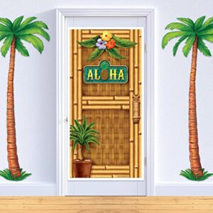 Beistle Plastic Aloha Door Cover for Luau and Beach Parties, 30" x 5', Multicolor, 1 Pkg