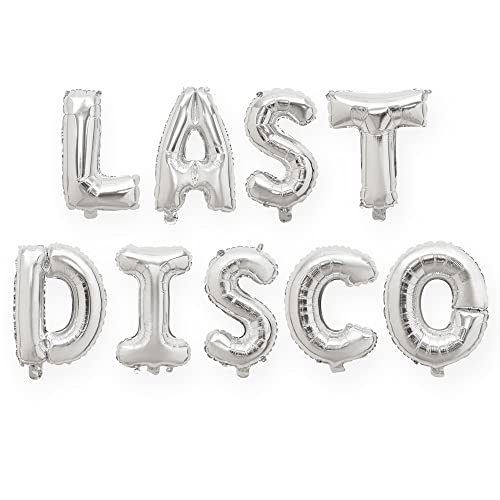 xo, Fetti Last Disco Foil Balloons - 16", Silver | Bachelorette Party Decorations, 70s, Bride Supplies, Space Cowboy Bach,