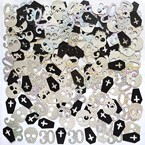 Death to My 20s Confetti Skull and Coffin Confetti for Gothic 30th Birthday Party RIP 20s Birthday Party Decorations