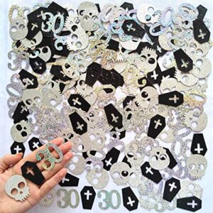 Death to My 20s Confetti Skull and Coffin Confetti for Gothic 30th Birthday Party RIP 20s Birthday Party Decorations