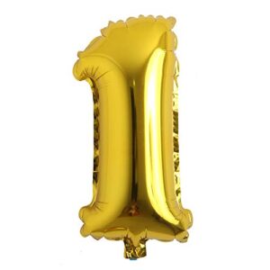 16″ alphabet letter and number balloons set package, aluminum hanging foil film banner mylar balloon for birthday party decoration custom word (a-z, 0-9 gold) (16 inch 1 gold)