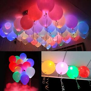 20 led light up balloons mixed colors flashing lasts 24 hours birthday wedding camping glow bachelor housewarming baby shower graduation party easter halloween christmas valentine’s day decorations (20 mixed color light up balloons – flashing)