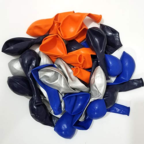 FUNPRT Outer Space Balloons Garland - Silver Orange Blue Navy Latex Balloons for Men's Bbirthday Graduation Party Decor Balloons,113 Count