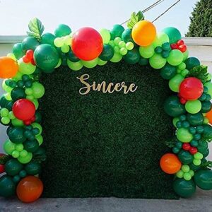 135pcs Jungle Party Balloon Arch Green Orange Gold Balloon Garland for Jungle Dinosaur Themed Party Kids Boys Birthday Party and Animal Party Decorations