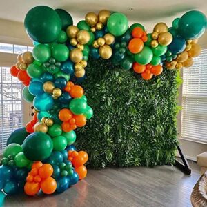 135pcs Jungle Party Balloon Arch Green Orange Gold Balloon Garland for Jungle Dinosaur Themed Party Kids Boys Birthday Party and Animal Party Decorations