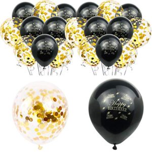 40th Birthday Decorations for Men Women, Cheers and Beers to 40 Years Banner Black and Gold Anniversary Birthday Party Decorations with Beer Mug Balloon Confetti Balloons Backdrop Fringe Curtain