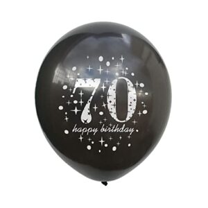 70th Birthday Balloons Gold and Black Party Decorations Latex Confetti Balloon for Women Men 70 Year Old Anniversary Decoration Party Supplies 12 Inch 15 Pack(70 years old)