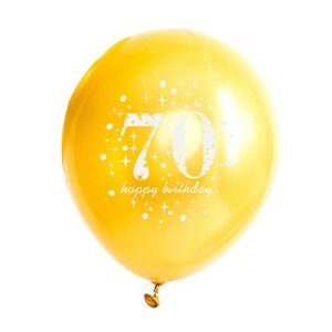 70th Birthday Balloons Gold and Black Party Decorations Latex Confetti Balloon for Women Men 70 Year Old Anniversary Decoration Party Supplies 12 Inch 15 Pack(70 years old)