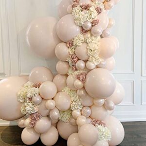 double layer beige balloons different sizes 18in 12in 5in ivory white blush balloon garland pastel cream latex balloon arch kit for boho baby shower birthday wedding bridal shower gender reveal party